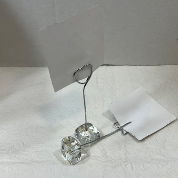 TWO(2) Wired Stands: Hearts/Star Photo Holder Desk Display Postcard Glass Stand - Picture 6 of 6